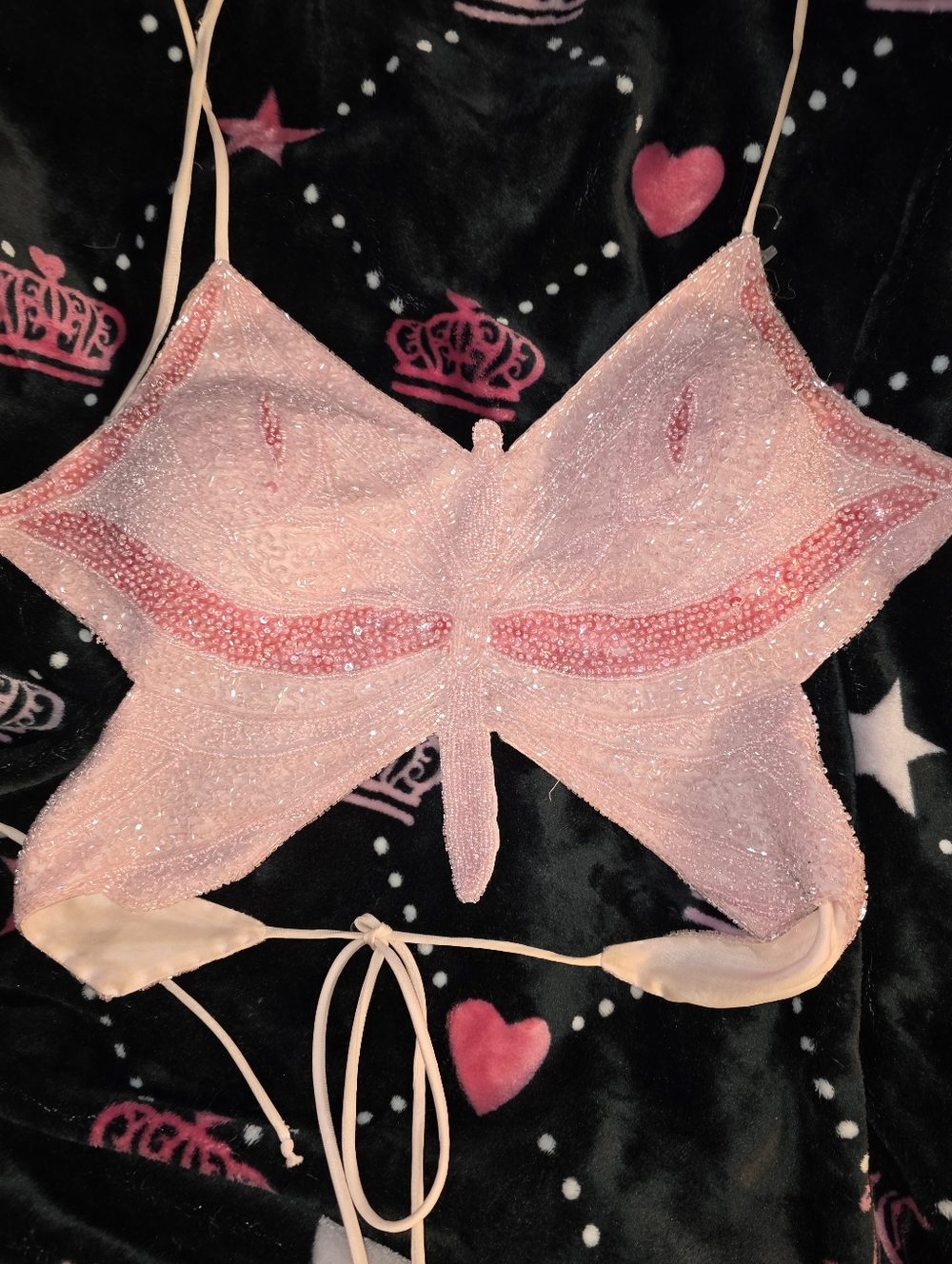 Beaded Butterfly Rave Festival Top